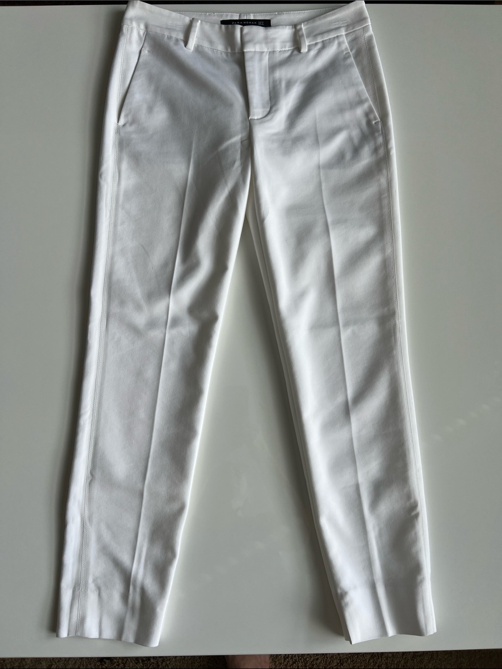 Zara Woman White Dress Pants with pockets